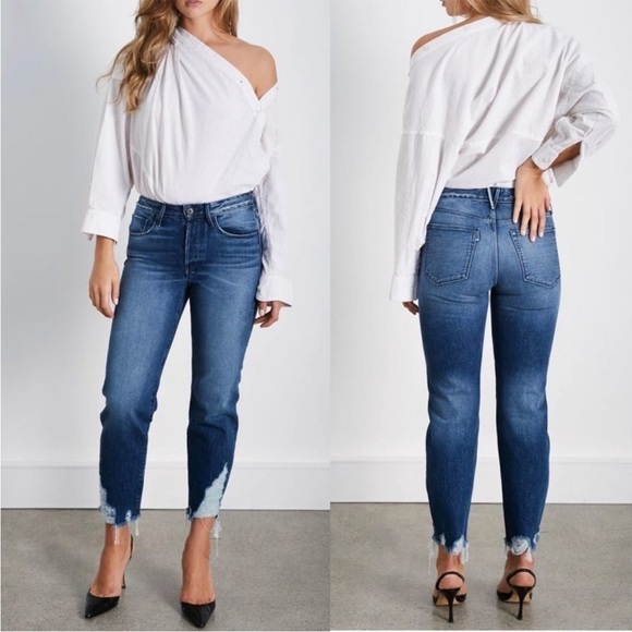 3X1 Higher Ground Straight Barrel Leg Crop Jeans Raw Chewed Hem Rushmore Wash 28 - Picture 10 of 16